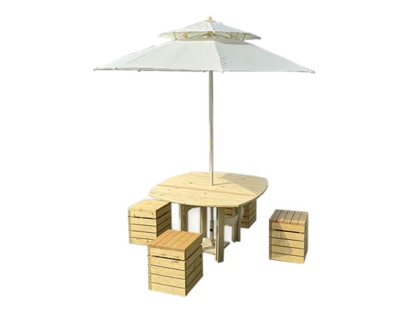 파라솔 라운드테이블+의자4