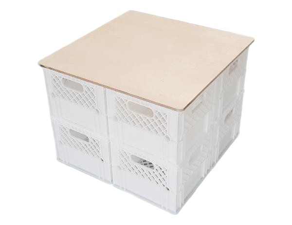 큰 밀크 박스 테이블 [화이트 2단]